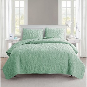FIONECA Embossed Floral Bedding Set Soft Skin Friendly Standard Size Duvet Cover Pillowcases with Calm Elegance - 1 of 4