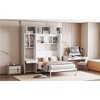 Full Size Wall Murphy Bed with Desk, Top Cabinet and Storage Shelves - 3 of 4