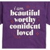 Men's - Instant Message - Beautiful Worthy Confident Loved Short Sleeve Graphic T-Shirt - 2 of 4