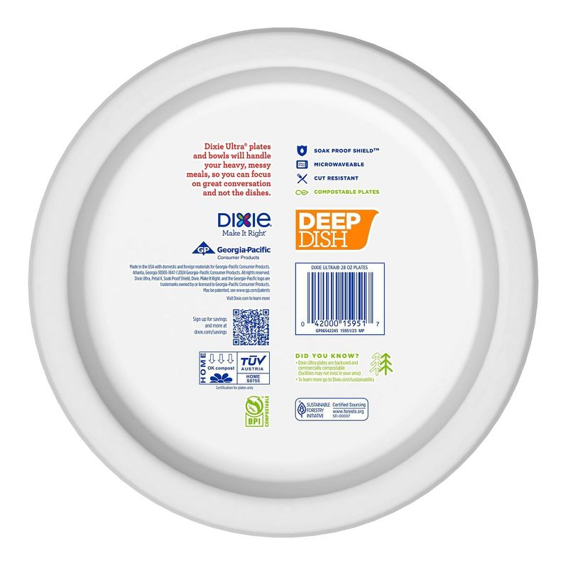 Dixie Ultra 9&#34; Deep Dish Paper Plates - 28oz/18ct, 3 of 12