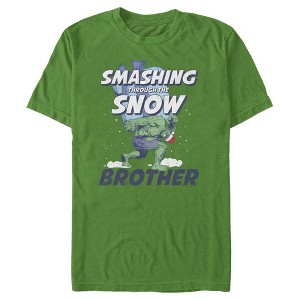 Men's Marvel Christmas Hulk Brother Snow T-Shirt - 1 of 4