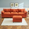 EHMKNP 3-Seat Corduroy Modular Sleeper Sectional Sofa - Comfy Upholstered with Ottoman for Living Room - 4 of 4