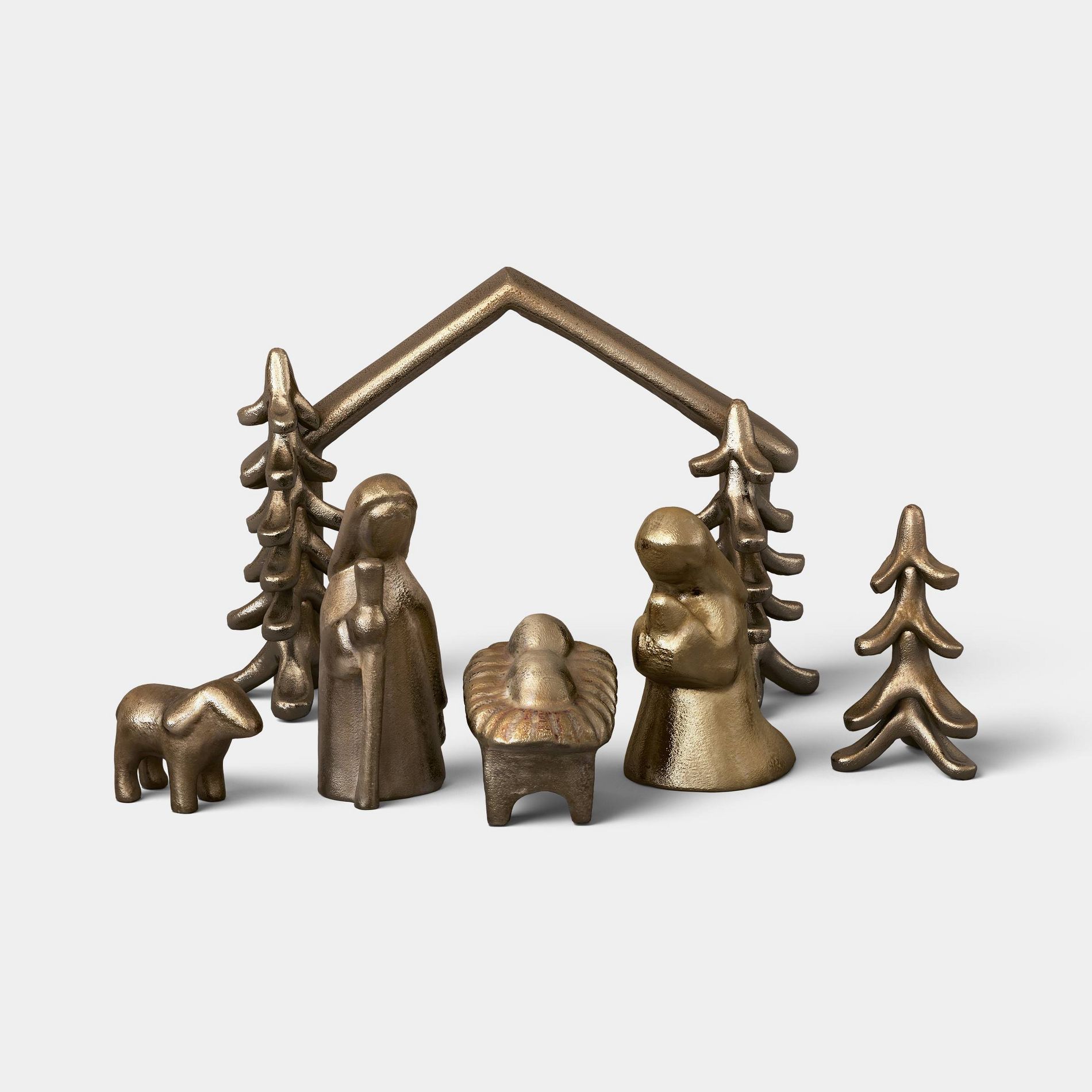 Sculpted Metal Nativity Set - Threshold™
