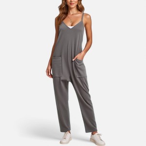Anna-Kaci Women's Loose Fit Overalls with Adjustable Straps and Side Pockets - 1 of 4
