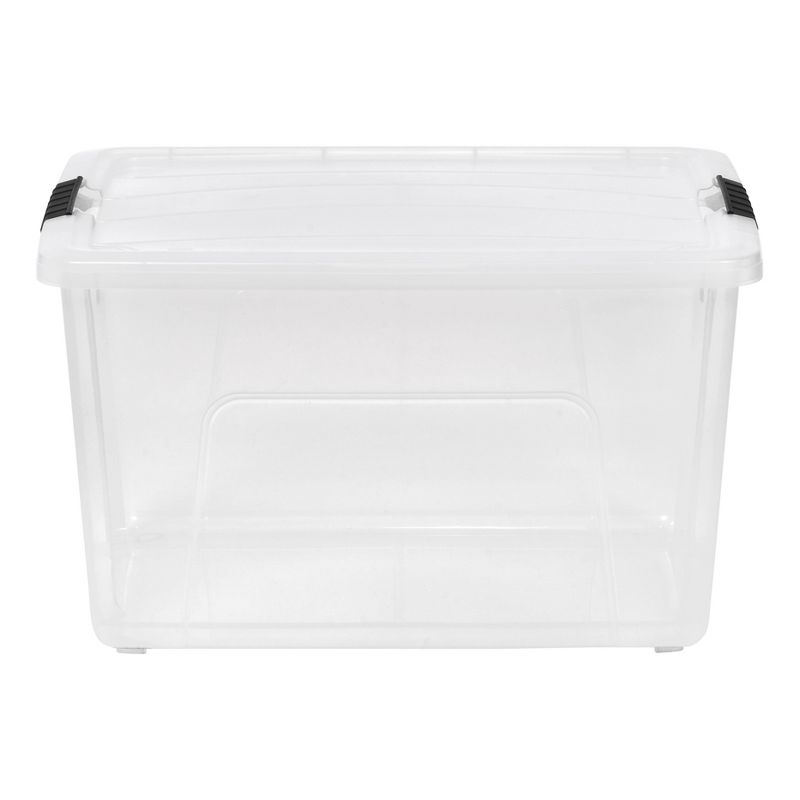 IRIS Stack and Pull Storage Bin with Lid Clear, 5 of 8