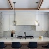 ALOADECOR Transitional Farmhouse Brown Lantern Glass Chandelier 1-Light Industrial Rustic Pendant Lighting Fixture - 2 of 4