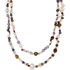 EVERLY JEWELRY | 4-8mm Multi-Color Cultured Freshwater Pearl Endless Necklace, 72 inc - 1 of 4
