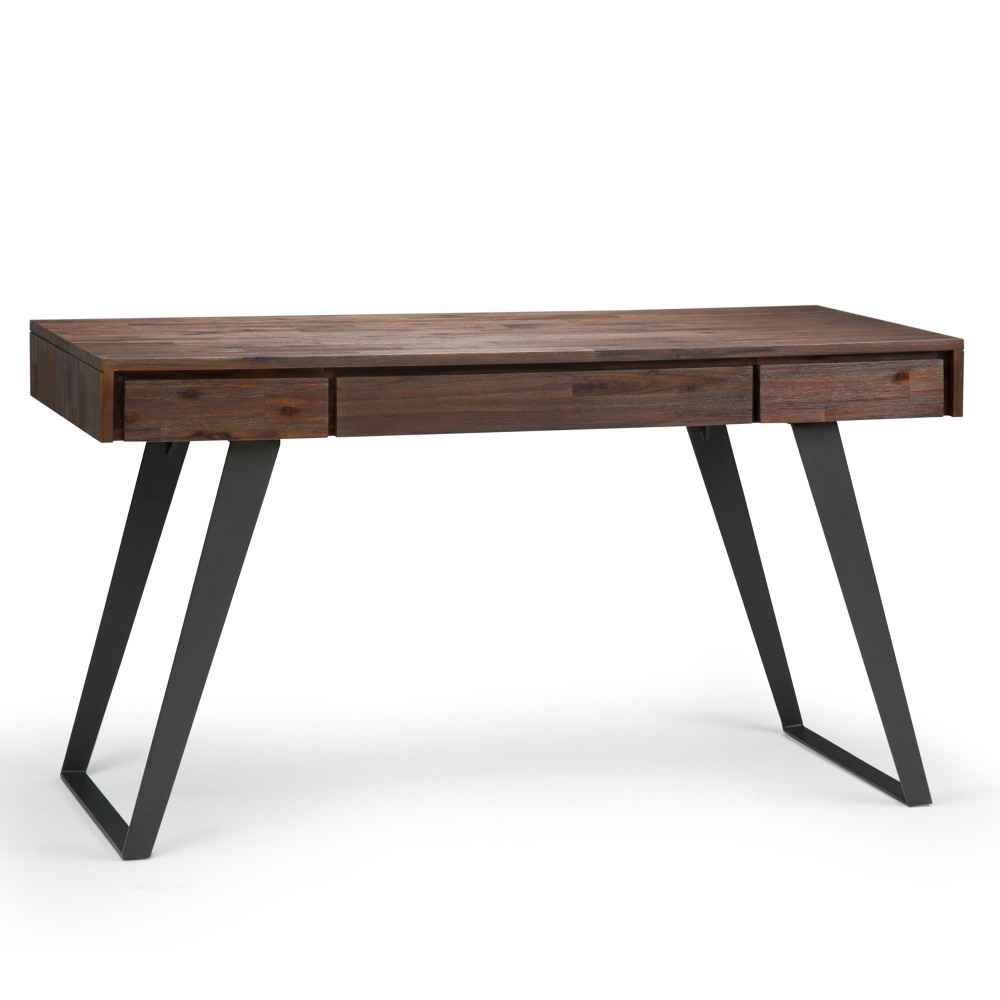 Photos - Office Desk Mitchell Desk Distressed Charcoal Brown - WyndenHall