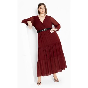 Women's Plus Size Xander Maxi Dress - cabernet | CITY CHIC - 1 of 4