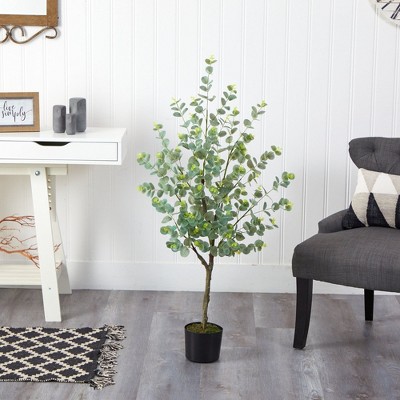 Nearly Natural 4-ft Potted Eucalyptus Artificial Tree