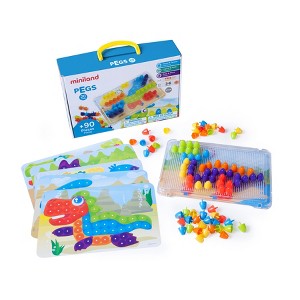 Miniland Educational Pegs & Patterns Set, Bright Colors, 90 Pieces - 1 of 3