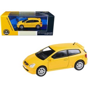 2001 Honda Civic Type R EP3 Sunlight Yellow 1/64 Diecast Model Car by Paragon Models - 1 of 4