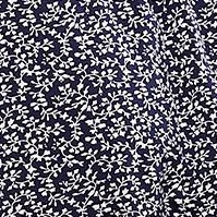 navy blue white leaves