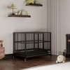 Folding Dog Crate with Wheels, Heavy Duty Metal Dog Kennel with Double Door and Removable Tray, for Small, Medium and Large Breed - 4 of 4