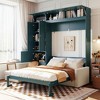 Queen Size Murphy Bed with Sofa and Shelves for Bedroom or Apartment - 3 of 4