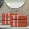 Zero Twist Cotton Ribbed Modern Geometric Border Hand Towel Set of 6 by Blue Nile Mills - 2 of 4