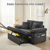 TiramisuBest 81" Convertible Sofa Bed, 2,4,5,7 Seat Pull out Couch, Corduroy L Shaped Couch with Adjustable Backrest, Side Pocket, USB C - 4 of 4