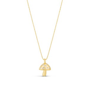 SHYMI Mushroom Charm Necklace — 18k Gold-Filled, Rhodium-Plated, Cubic Zirconia Pavé Detailing, Adjustable Chain - 1 of 1