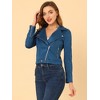 INSPIRE CHIC Women's Zip Up Faux Suede Biker Moto Jacket - 4 of 4