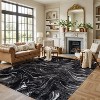 World Rug Gallery Abstract Marble Shag Rug – Blue – Cozy & Durable – Medium Pile for Living Room, Bedroom, or Entryway - 2 of 4