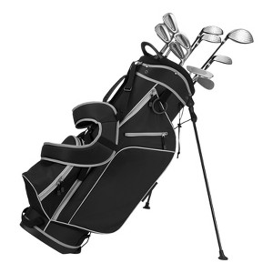 VEVOR Golf Club Set, 12 Pieces Men's Complete Golf Club Set Right Handed with 460CC #1 Driver, #3 & 5 Fairway Wood, #4 Hybrid, Black - 1 of 4
