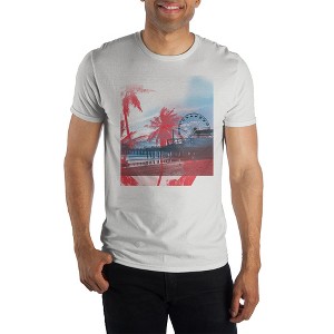 Men's Santa Monica Pier LA Scene T-Shirt - 1 of 2
