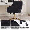 Velvet Upholstered Office Chair Adjustable Swivel Ergonomic Design with Armrests for Home Office or Vanity-3irtyhousy - 3 of 4