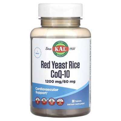 KAL Red Yeast Rice, CoQ-10, 1,200 mg/ 60 mg, 30 Tablets
