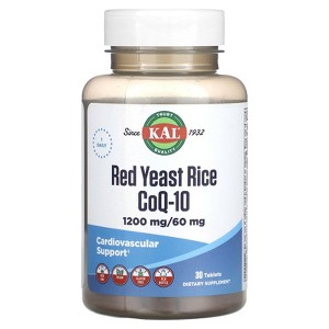 KAL Red Yeast Rice, CoQ-10, 1,200 mg/ 60 mg, 30 Tablets - 1 of 4