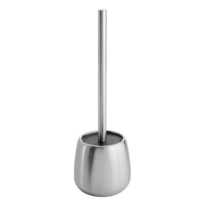 iDESIGN Forma Toilet Brush Brushed Stainless Steel: Durable Holder, Bathroom Cleaning Accessory