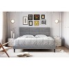 Coucheta Velvet Bed Frame - Upholstered Platform with Headboard, Mirror Steel Accents, Wood Slats, No Box Spring - 2 of 4