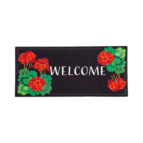 Evergreen Geranium Welcome Sassafras Indoor Outdoor Switch Doormat 1'10"x10" Multicolored - image 1 of 1