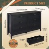 6-Drawer Dresser, Large Storage Cabinet for Bedroom, Living Room, Entryway, Retro Wood Chest of Drawers with Metal Handles & Anti-Tip Design, 54-Inch - 3 of 4