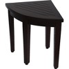 HomeRoots Compact Teak Corner Shower Or Outdoor Bench With Shelf In Brown Finish - 4 of 4