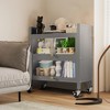 Fortune Candy 33.78'' Tall 3 Tier Kitchen Pantry Cabinet with 2 Door, Recyoled Metal - 4 of 4