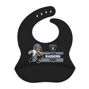 BabyFanatic Officially Licensed Unisex Silicone Baby Bib - NFL Las Vegas Raiders - 1 of 4
