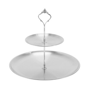 Unique Bargains 2 Tier Round Dessert Cupcake Holder Tower for Donuts Fruits - 1 of 4