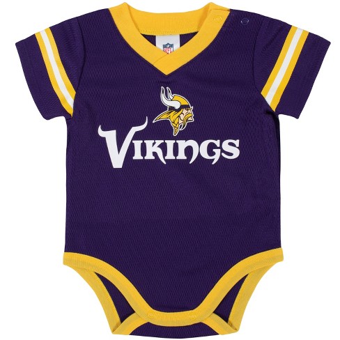 Gerber NFL Baby Boys' Short Sleeve Jersey Bodysuit, Vikings, 6-12 Months