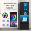 High Gloss Storage Cabinet with LED Lights, Acrylic Door and Tempered Glass Shelves for Living Room Display or Dining Room Sideboard - 4 of 4