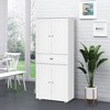 72" Tall Kitchen Pantry Storage Cabinet, Freestanding 2 Double-Door Cabinets and Center Drawer with Adjustable Shelves for Home Use - 2 of 4