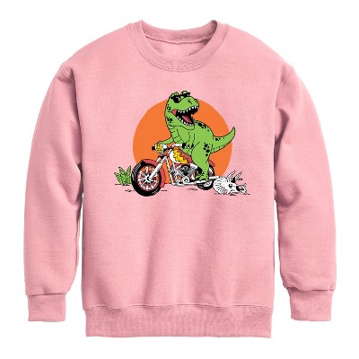 Boys' Instant Message Trex Motorcycle Graphic Long Sleeve Fleece