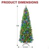 Vivatrees 7.5-Ft Prelit Pencil Christmas Tree, with 10 Lighting Modes, Metal Stand, Hinged Branches, Slim Xmas Pine Tree for Holiday Decor, Green - 3 of 4