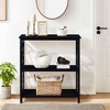VYNXARIA Console Table 3 Tier with Storage Shelves,Open Bookshelf Bookcase with Solid Wood Legs for Hallway, Living Room and Bedroom, - 2 of 4