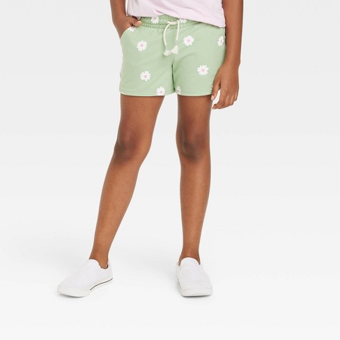 Girls' Heart Printed Jean Shorts - Cat & Jack™ Medium Wash : Target