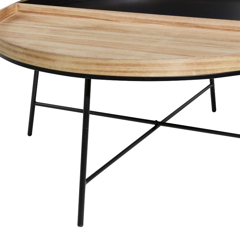 Contemporary Wood and Metal Coffee Table Black - Olivia &#38; May, 5 of 21