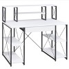 Vynxaria White & Black Office Desk Open Shelves Modern Two-Tone Design for Productive Workspaces - 2 of 4