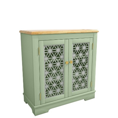 Green Rustic Wood Storage Sideboard Buffet Cabinet