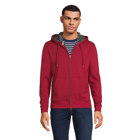 Lands' End Men's Serious Sweats Full Zip High Pile Fleece Hoodie - Medium -  Fresh Cranberries : Target