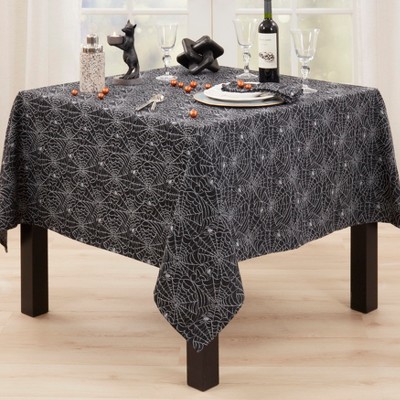 Saro Lifestyle Recycled Jacquard Spider Web Tablecloth