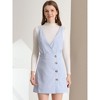 Allegra K Women's Corduroy Mini V Neck Vintage A-Line Bib Overall Pinafore Skirts - 3 of 4